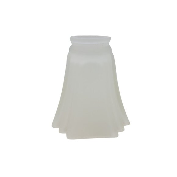 Vintage 1980s Mission Style Frosted Glass Lamp Shade Fluted Design - Picture 3 of 6